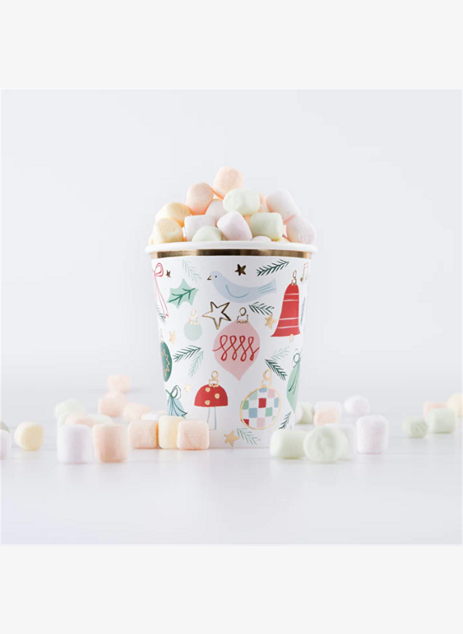 Meri Meri - Festive Pattern Cups - Yeni Yıl Bardaklar (8'li) — صورة المنتج 3 من 4