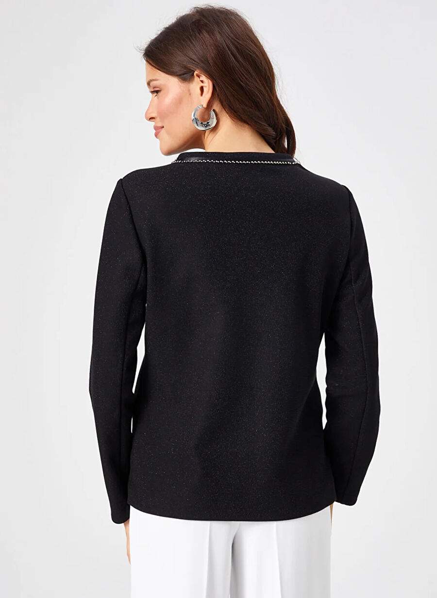 Faik Sönmez Slim Fit Siyah Kadın Ceket U68245 — صورة المنتج 5 من 5