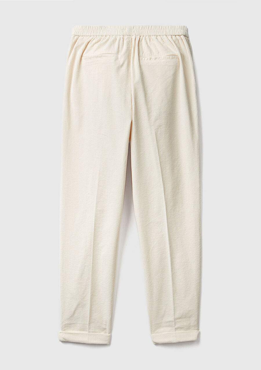 Kadn Cream Waist Rubber Velvet Pants — Product image 4 of 5