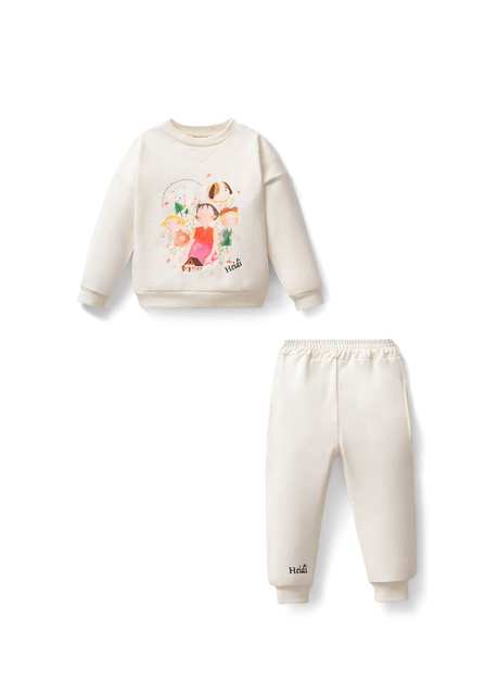 Heidi Patterned Cream Cotton Girl Child Sweatsuit Team