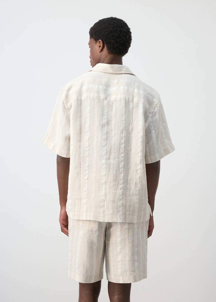 Striped linen shirt with a bowling collar — Product image 10 of 10