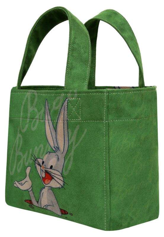 Women Vegan Green Medium Tote Bag - Warner Bros Bugs Bunny Bunny Talk Design — صورة المنتج 4 من 7