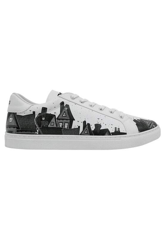 Men Vegan Leather White Sneakers - Night Lovers Design — صورة المنتج 6 من 8