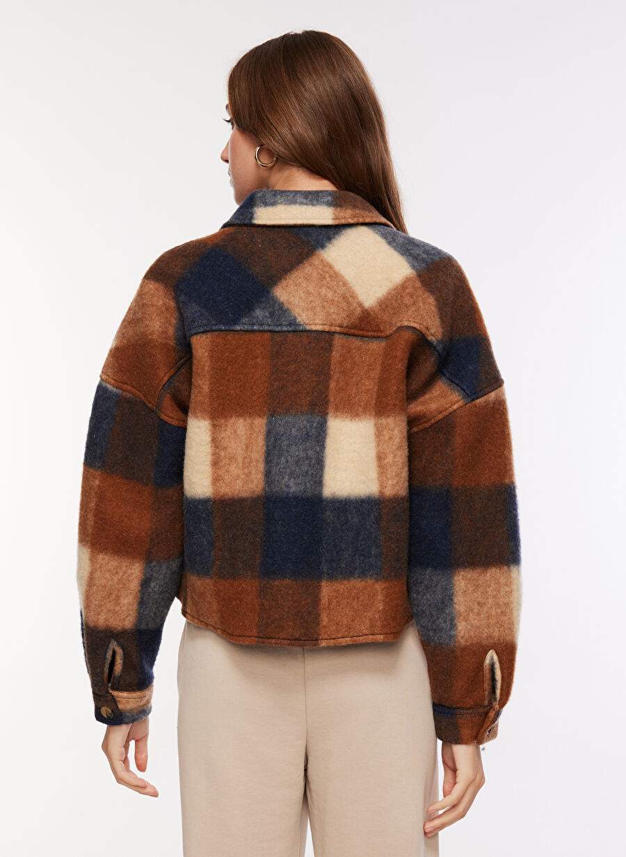 Factory Multicolor Women's Wide Fit Plaid Shirt F3WL-GML9 — Product image 5 of 5