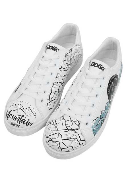 Men Vegan Leather White Sneakers - Mountain Explorer Design