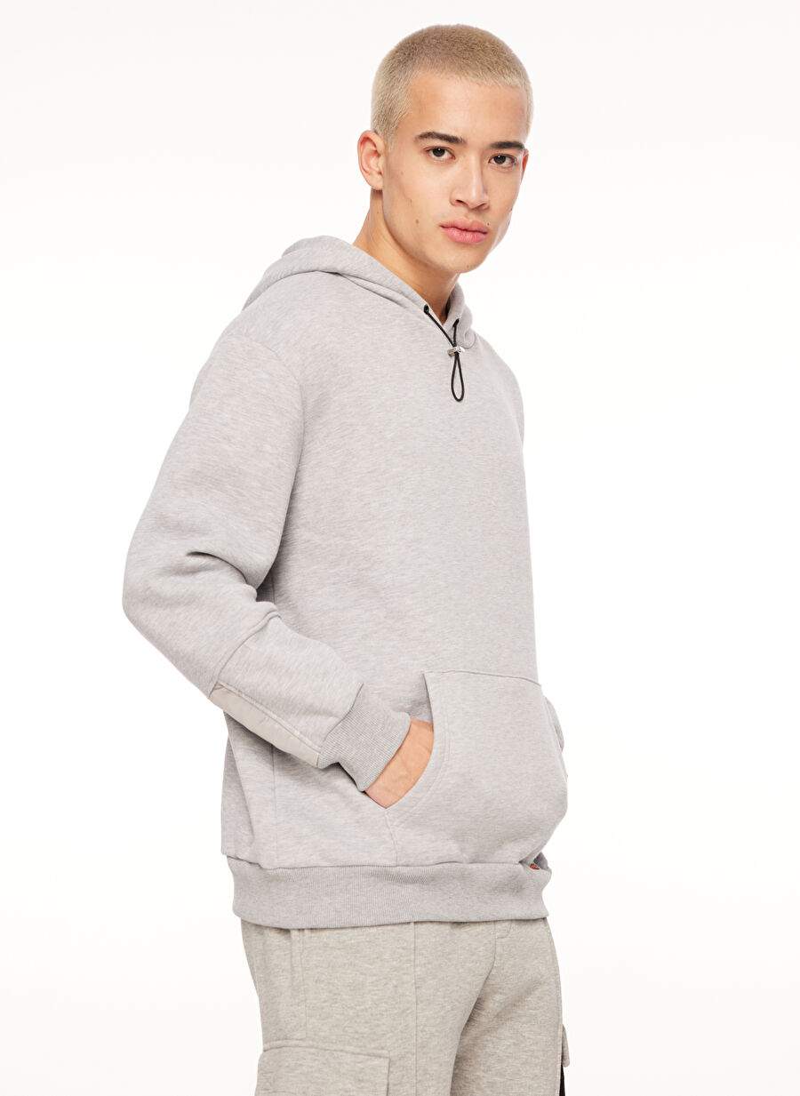 Black On Black Hoodie Collar Straight Grey Melanj Male Escarpment Top B3WM-SWT82 — Product image 3 of 4