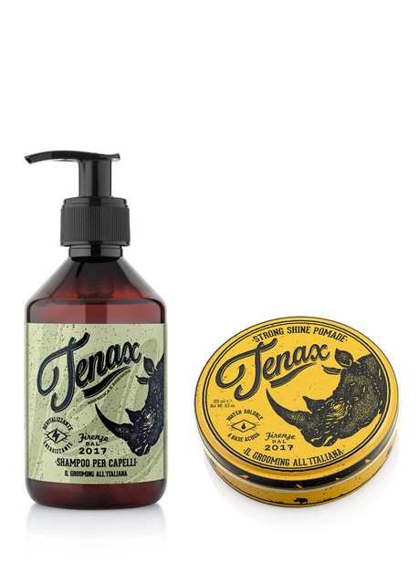 Per Capelli Shampoo + Strong Pomade Men's Hair Care Kit