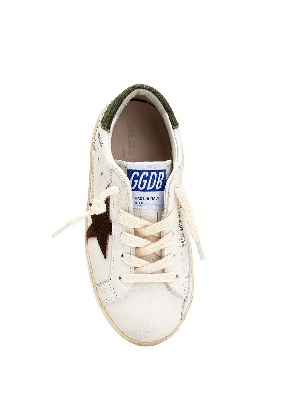 Super-Star Beyaz Yeşil Unisex Çocuk Deri Sneaker — صورة المنتج 4 من 5