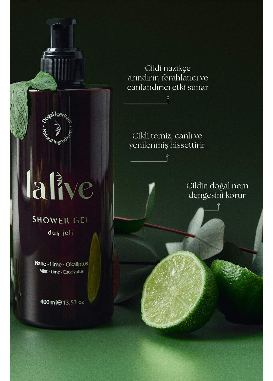 Lime Nane Okaliptüs Doğal Duş Jeli 400 ml — Product image 3 of 3