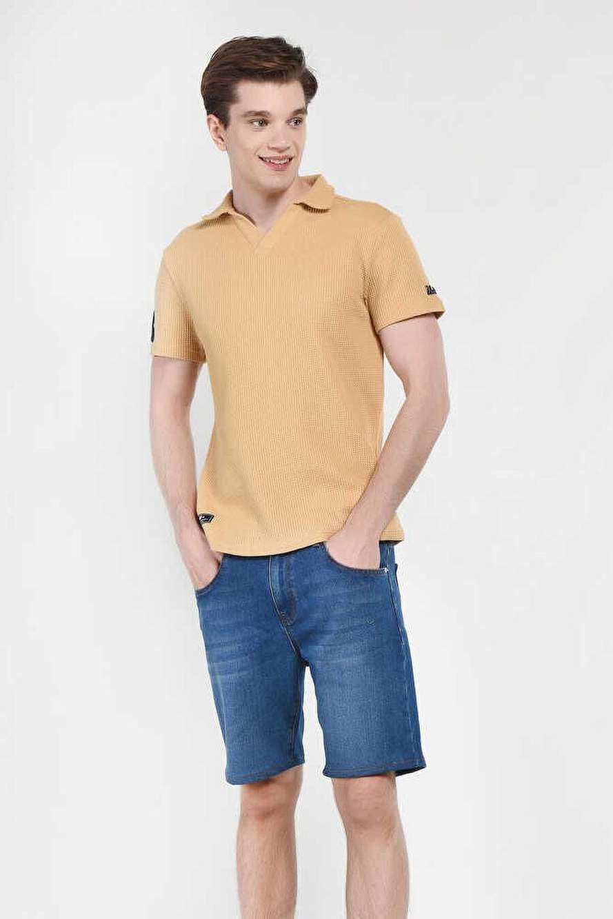 RUSSEL Kahve Polo Yaka baskılı Standard Fit Erkek Tshirt — صورة المنتج 4 من 5