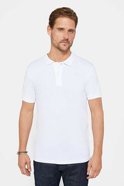 Erkek Slim Fit Dar Kesim Pamuklu Yumuşak Dokulu Serin Tutan Kumaş Düz Pike Polo Yaka Tişört