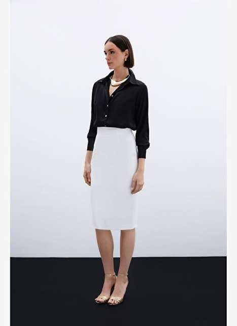 Straight Pencil Skirt - Ecru