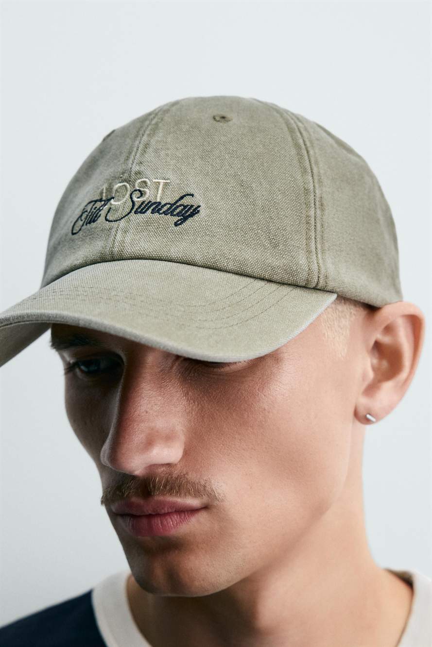 WASHED CAP WITH EMBROIDERED TEXT — Product image 3 of 7