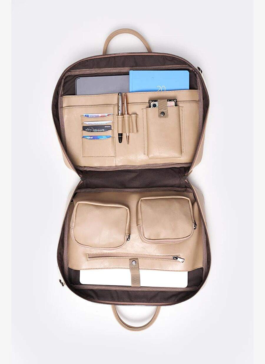 Macbook Organizer Laptop Evrak Çantası 15.6" & 16" Inç Crazy Bej — Product image 4 of 5