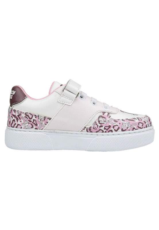 Unisex Kids Vegan Leather Velcro White Sneakers - Warner Bros Looney Tunes B for Bugs Bunny Design — Product image 4 of 9