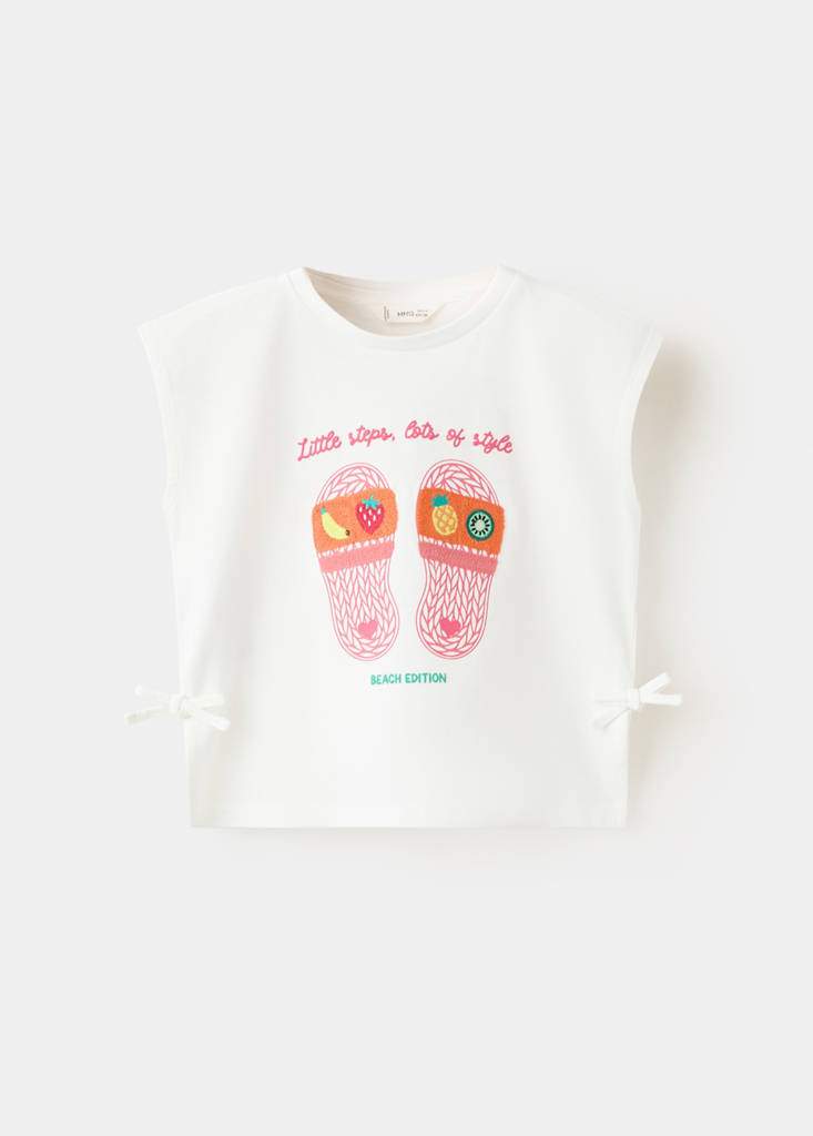 Printed cotton T-shirt with ties — Product image 4 of 7