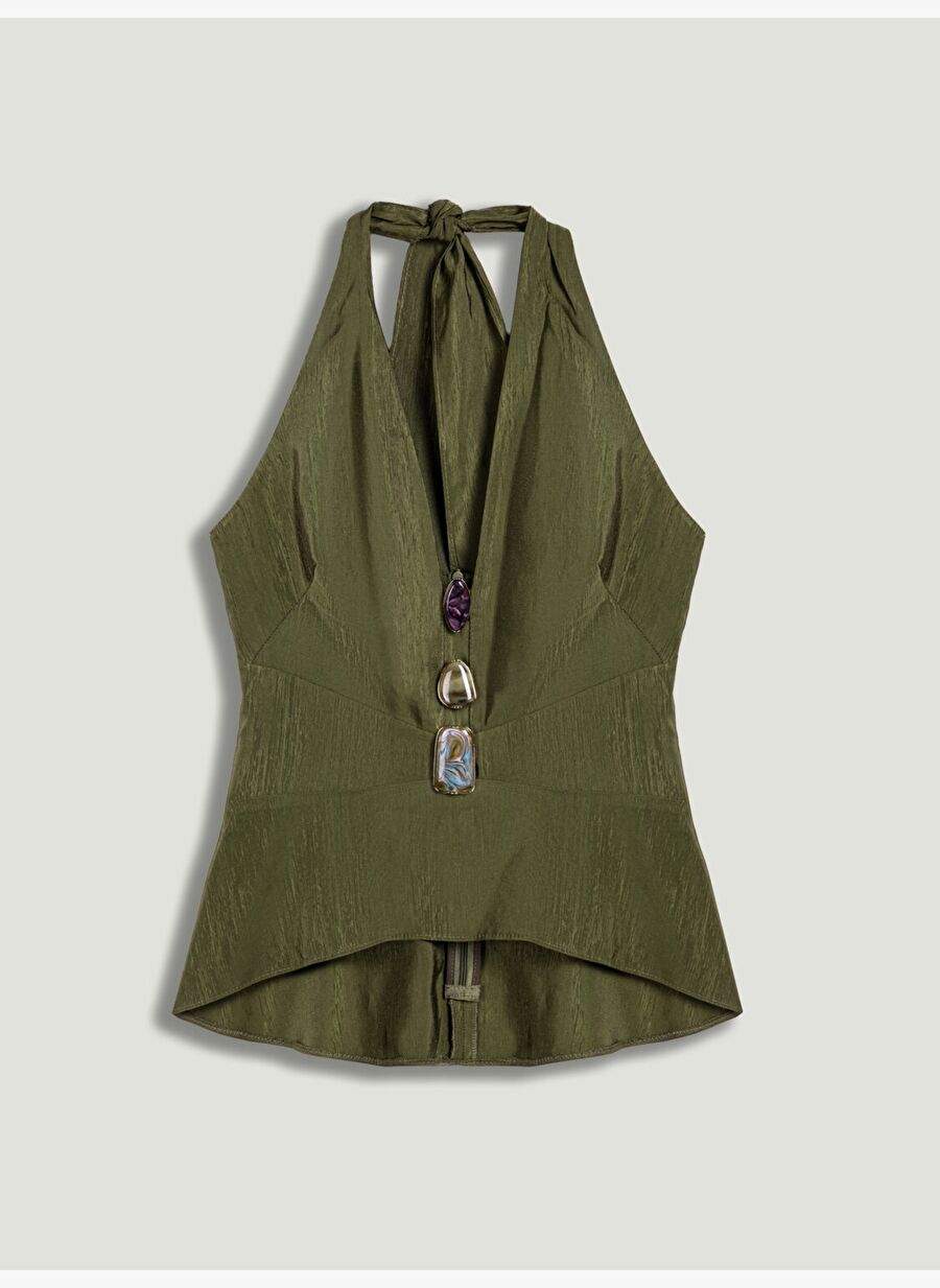 Neck Linked Accessory Detailed Blouse — Product image 4 of 6