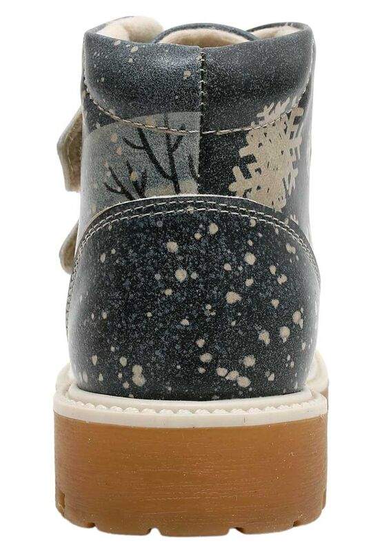 Kids Vegan Leather Navy Long Boots - Let it Snow Design — Product image 6 of 7