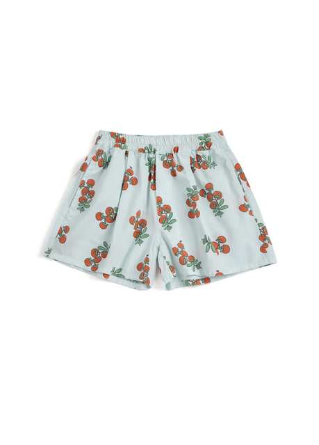Juicy Tomatoes Printed Light Blue Elastic Waist Boys' Shorts