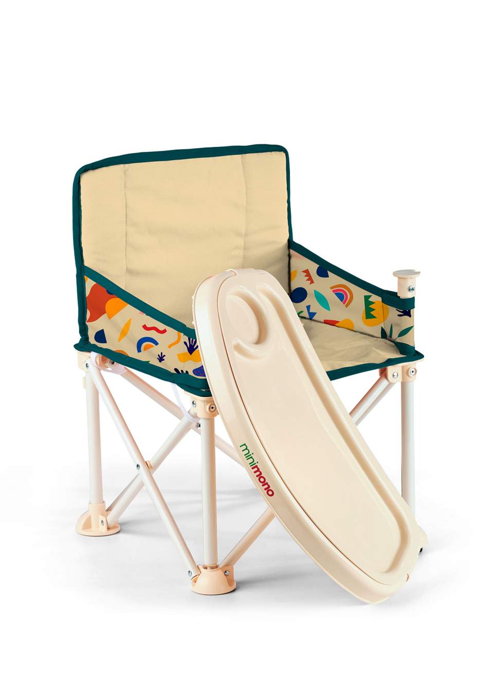 Plus Tropikal Desenli Bej Yükseltici Katlanabilir Portatif Mama Sandalyesi — Product image 4 of 7
