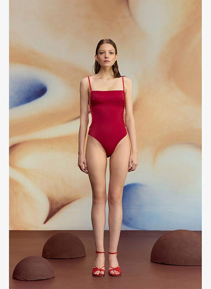 Theemin Ruby Husk Burgundy Strapless Swimsuit — Product image 5 of 5