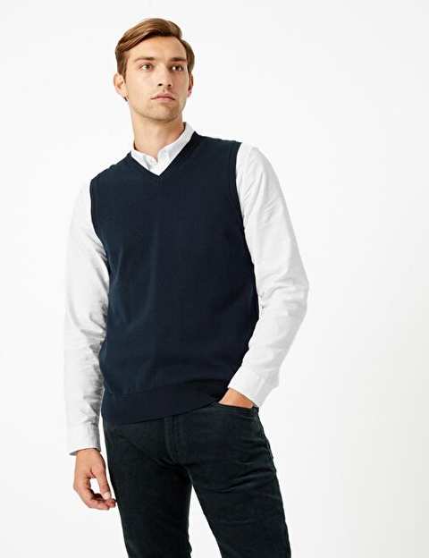 Pure Cotton V Collar Sweater