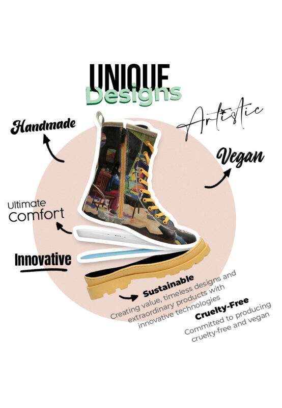 Women Vegan Leather Black Zipper Long Boots - Art Form Design — Product image 8 of 8
