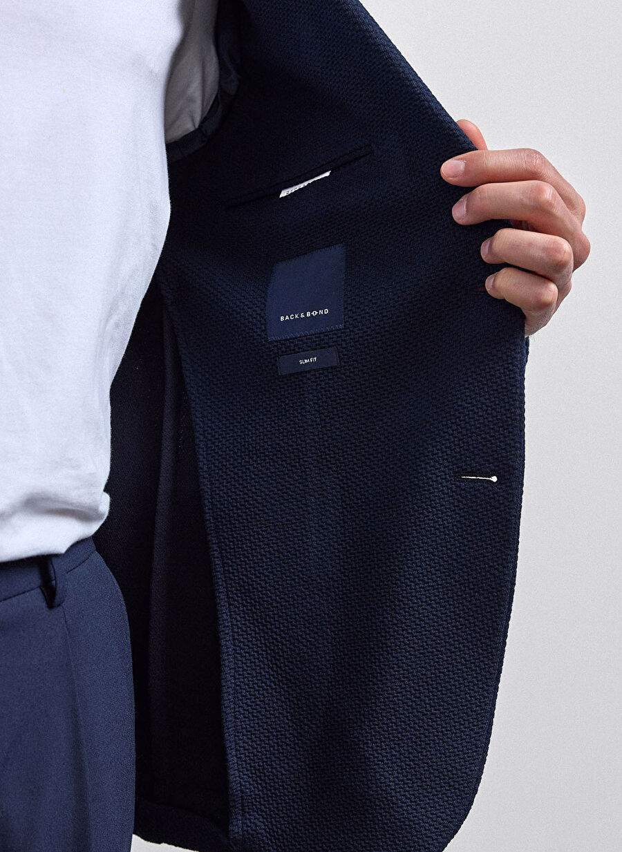 Back And Bond Lacivert Erkek Slim Fit Ceket B35w50035 — صورة المنتج 9 من 9
