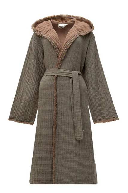 Muna Women's Bathrobe 100% Organic Cotton Inject Green-Terra