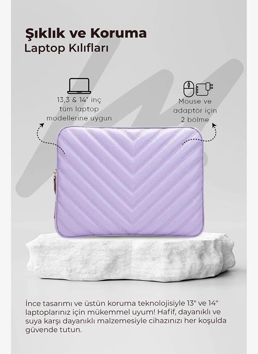 Macbook Air Pro 13.3" & 14" İnç Laptop Kılıfı Lila — Product image 4 of 6