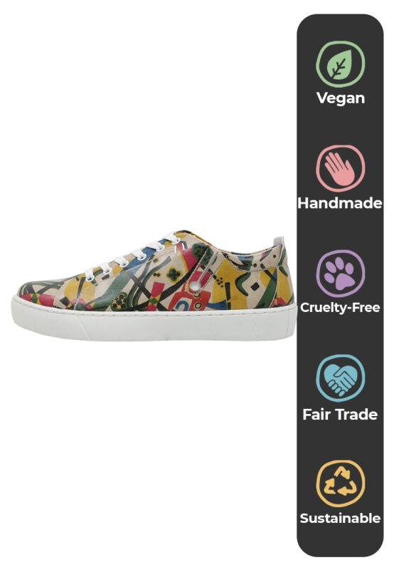 Women Vegan Leather Multicolor Sneakers - Beauty in Chaos Design — صورة المنتج 6 من 8