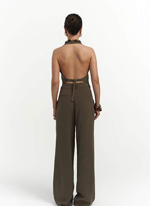 Pailey Low-cut Khaki Vest Pants Set — Product image 15 of 40