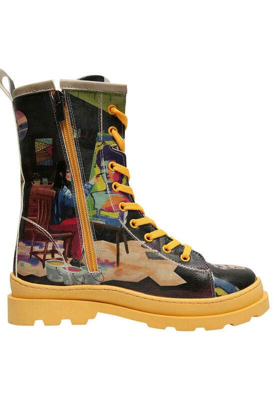 Women Vegan Leather Black Zipper Long Boots - Art Form Design — Product image 4 of 8