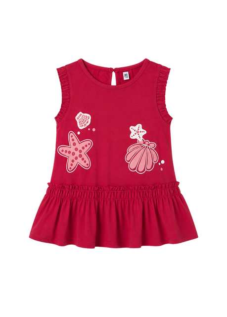 Mayoral Patterned Red Sleeveless Baby Girl Dress