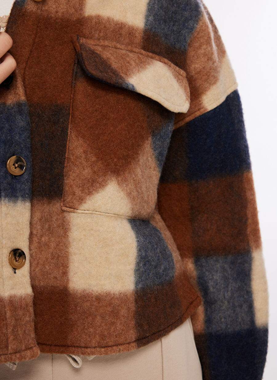 Factory Multicolor Women's Wide Fit Plaid Shirt F3WL-GML9 — Product image 4 of 5