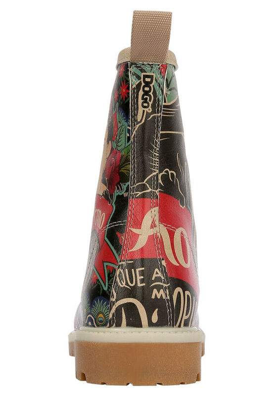 Women Vegan Leather Green Long Boots - Te Amo Frida Kahlo Design — Product image 7 of 8