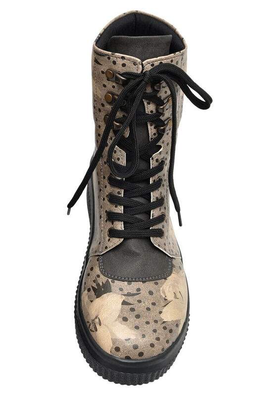 Women Vegan Leather Gray Long Boots - Black Dress Design — Product image 5 of 7