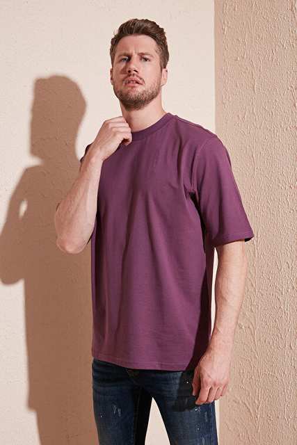 Buratti Pamuklu Oversize Bisiklet Yaka Basic T Shirt Erkek 5902365