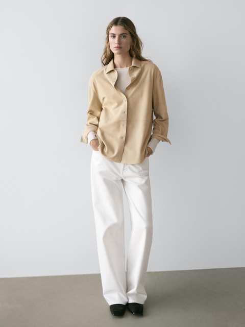 Suede leather shirt