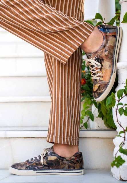 Men Vegan Leather Brown Sneakers - Be Still Design