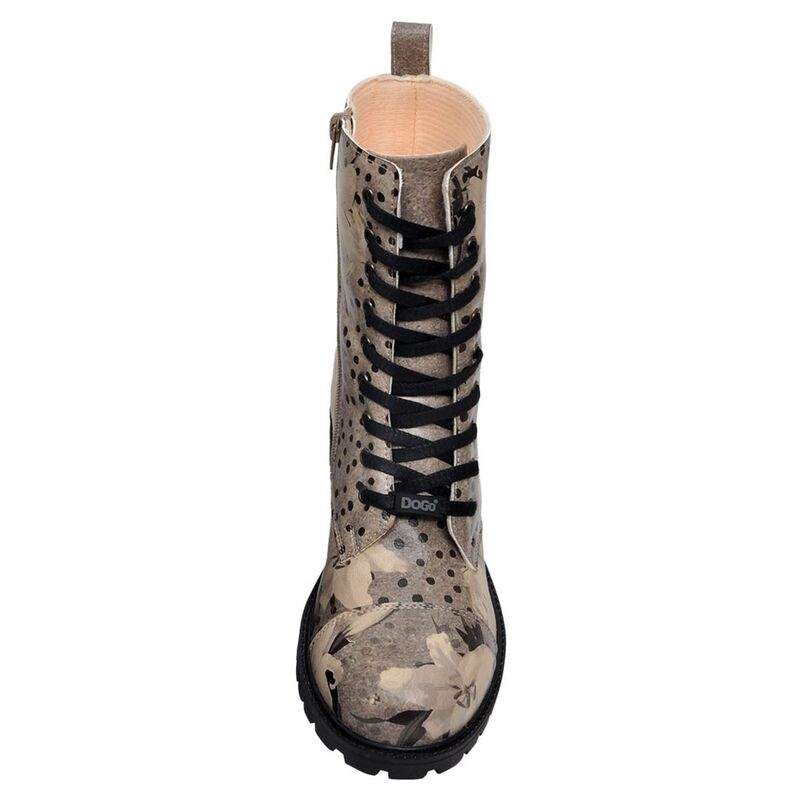 Women Vegan Leather Gray Zipper Long Boots - Black Dress Design — Product image 5 of 6