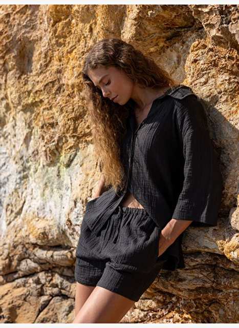 Kaya Drawstring Shorts - Anthracite