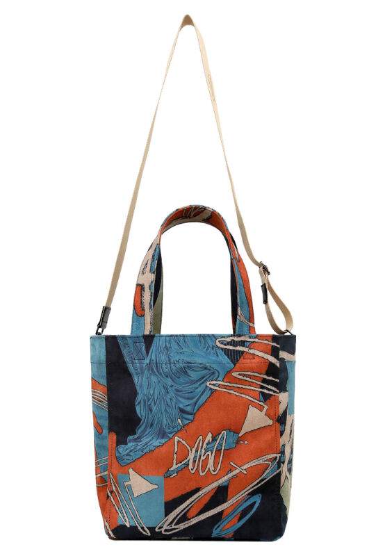 Women Vegan Multicolor Large Tote Bag - The Youth of Dogo Design — صورة المنتج 3 من 6