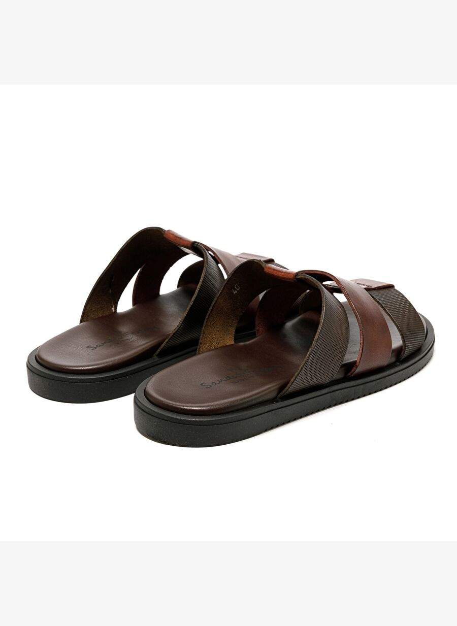 Erkek Terlik M6857 The Sandals Factory  LEATHER UPPER Dark Brown — Product image 5 of 6