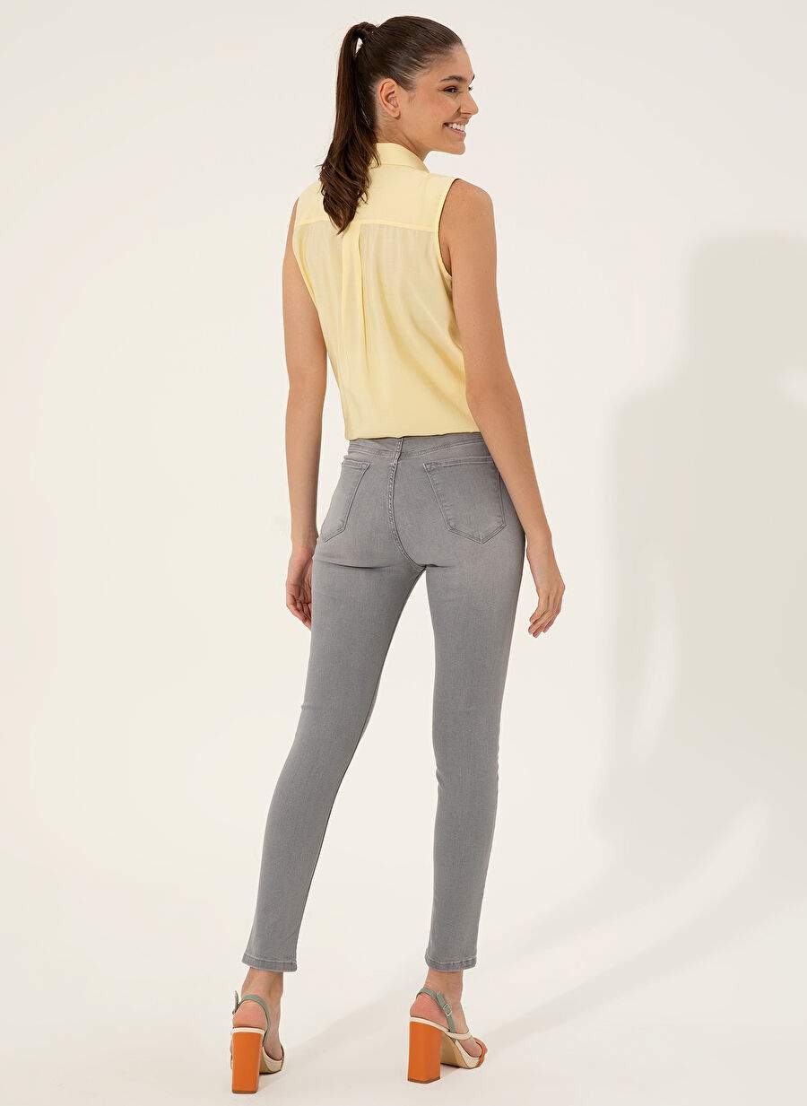 Pierre Cardin Yüksek Bel Skinny Fit Gri Kadın Denim Pantolon FOKA-AÇIK GRİ — صورة المنتج 4 من 4