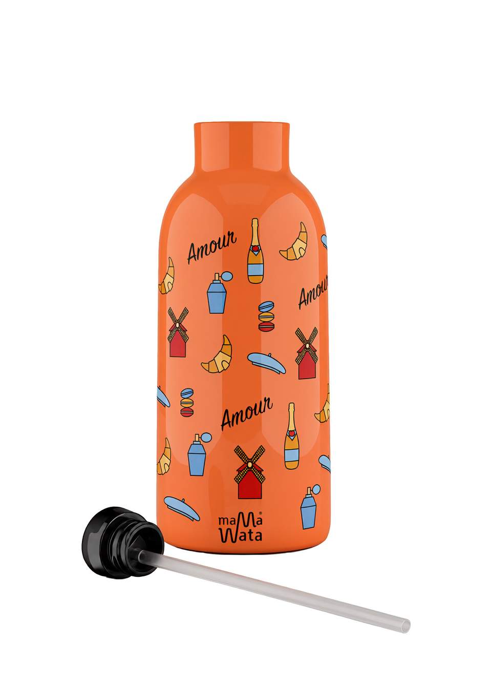 Paris Salmon Children's Thermos Drinker with Steel Straw 470 ml — صورة المنتج 4 من 7