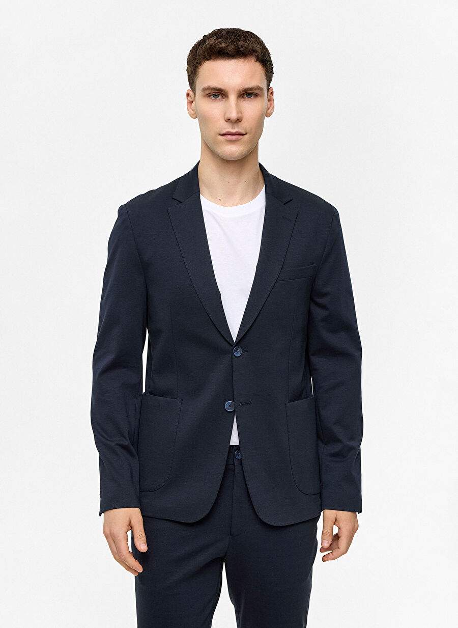 Back And Bond Lacivert Erkek Slim Fit Ceket B34s50032 — صورة المنتج 3 من 11