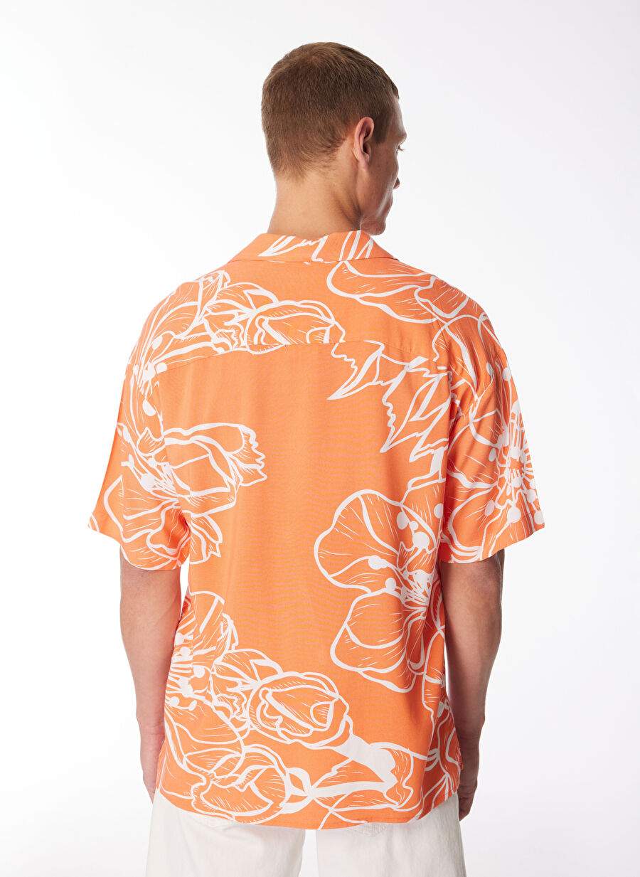 Jack & Jones Relaxed Men's Orange Shirt JORJEFF GALLERY AOP RESORT SHIRT SS — Product image 5 of 5