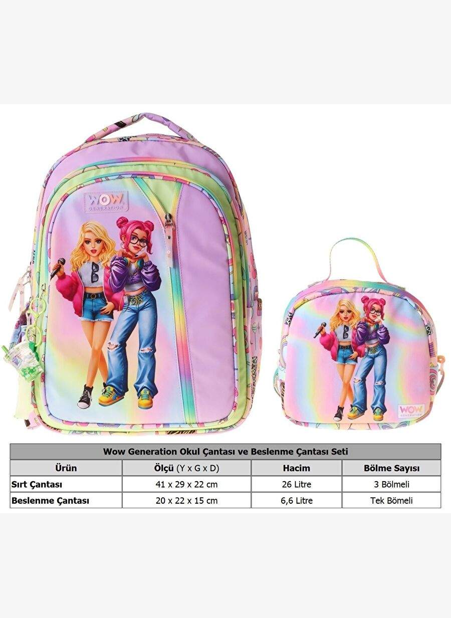 Wow Generation Sound Binary School Bag Set - Multicolor Sound Printed Girl Children SETWG-W6064B — Product image 3 of 3