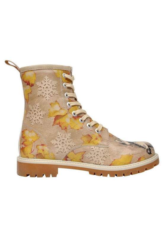 Women Vegan Leather Beige Long Boots - Raccoon Design — Product image 4 of 7